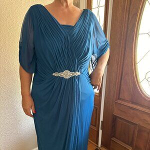 Women's Formal Evening Embellished Dress Blue Size 20W